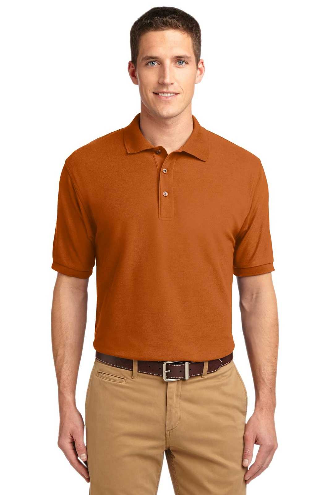 Port Authority K500ES Extended Size Silk Touch Polo - Texas Orange - HIT a Double - 1