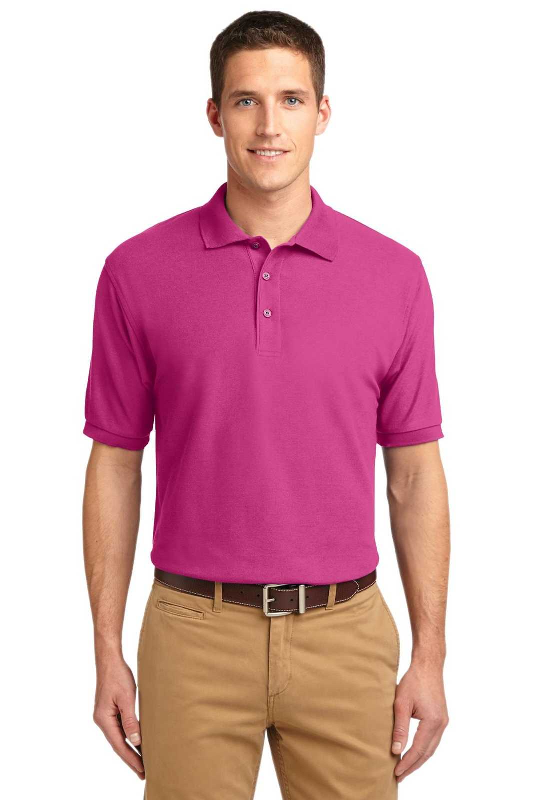 Port Authority K500ES Extended Size Silk Touch Polo - Tropical Pink - HIT a Double - 1