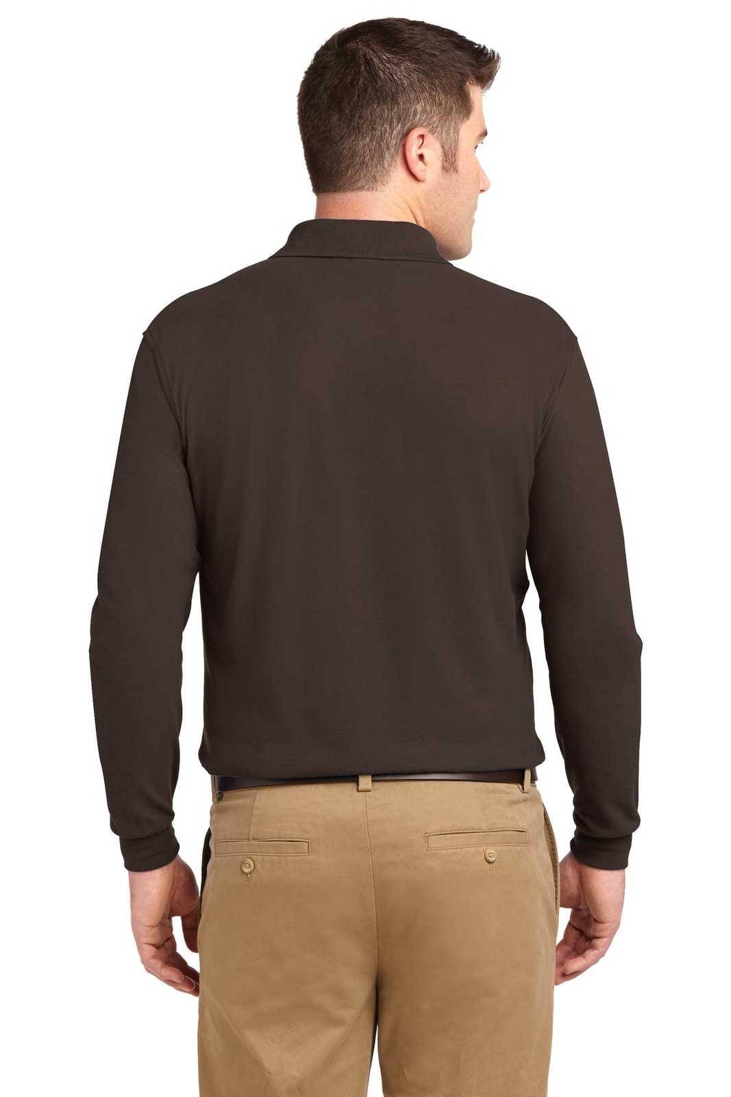Port Authority K500LS Silk Touch Long Sleeve Polo - Coffee Bean - HIT a Double - 2