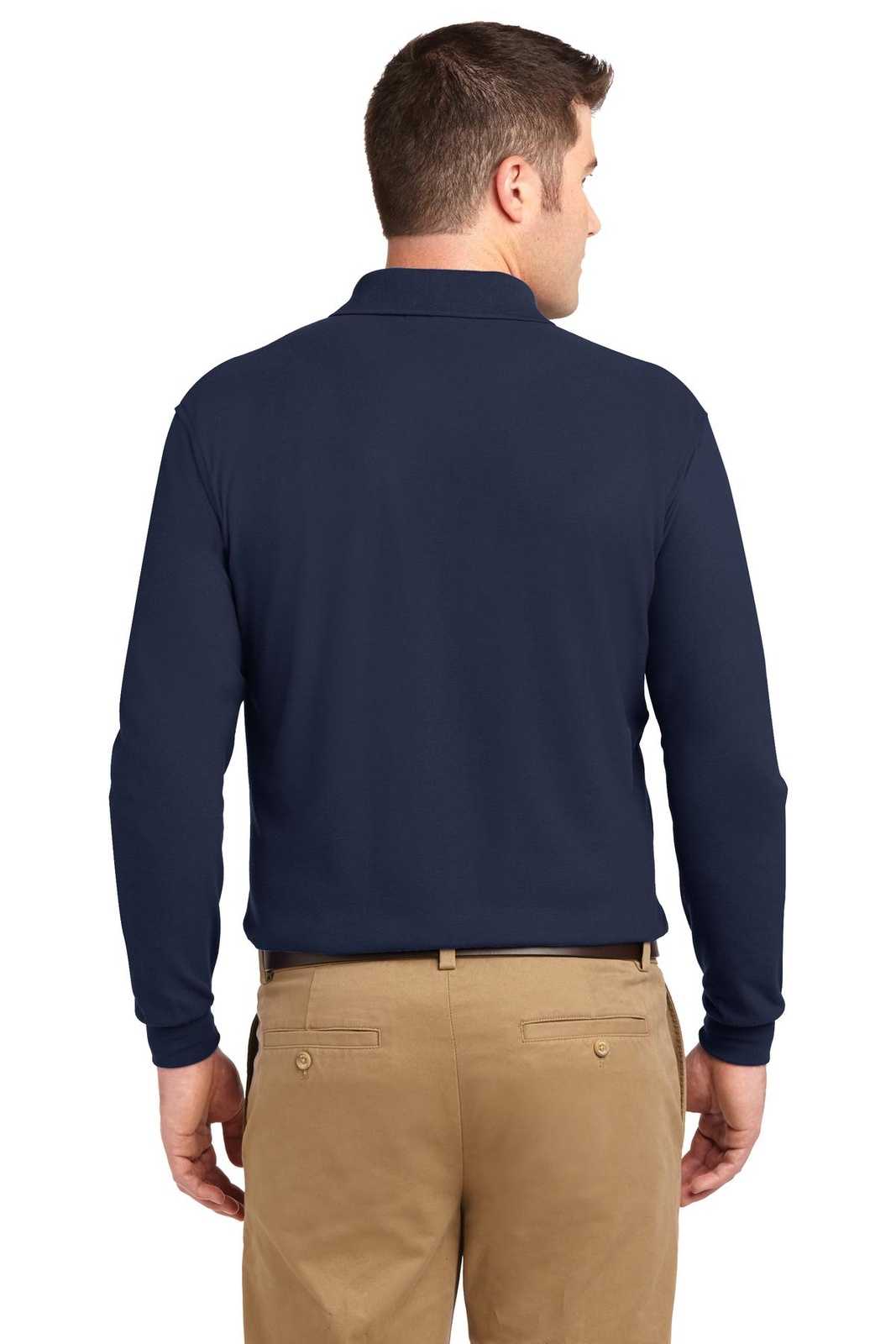 Port Authority K500LS Silk Touch Long Sleeve Polo - Navy - HIT a Double - 2