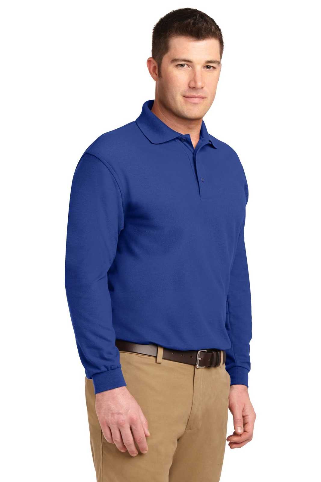 Port Authority K500LS Silk Touch Long Sleeve Polo - Royal - HIT a Double - 4