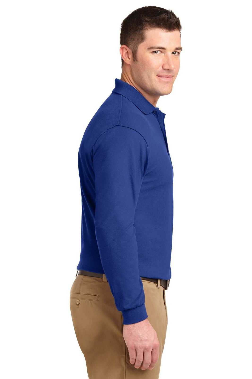 Port Authority K500LS Silk Touch Long Sleeve Polo - Royal - HIT a Double - 3