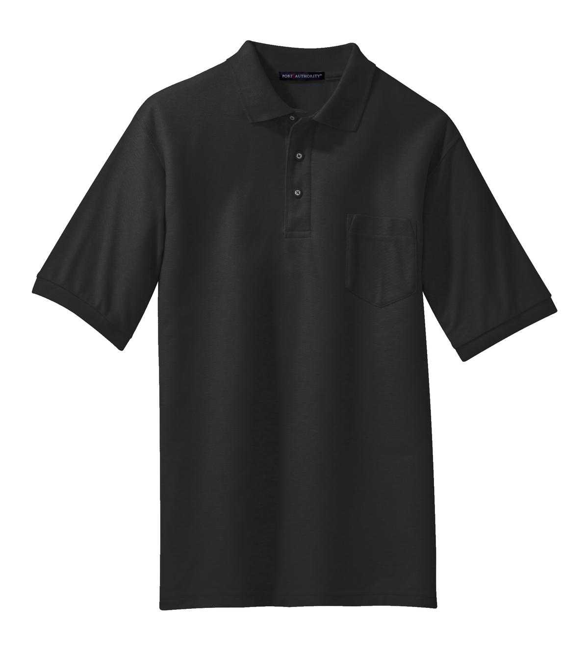 Port Authority K500P Silk Touch Polo with Pocket - Black - HIT a Double - 5