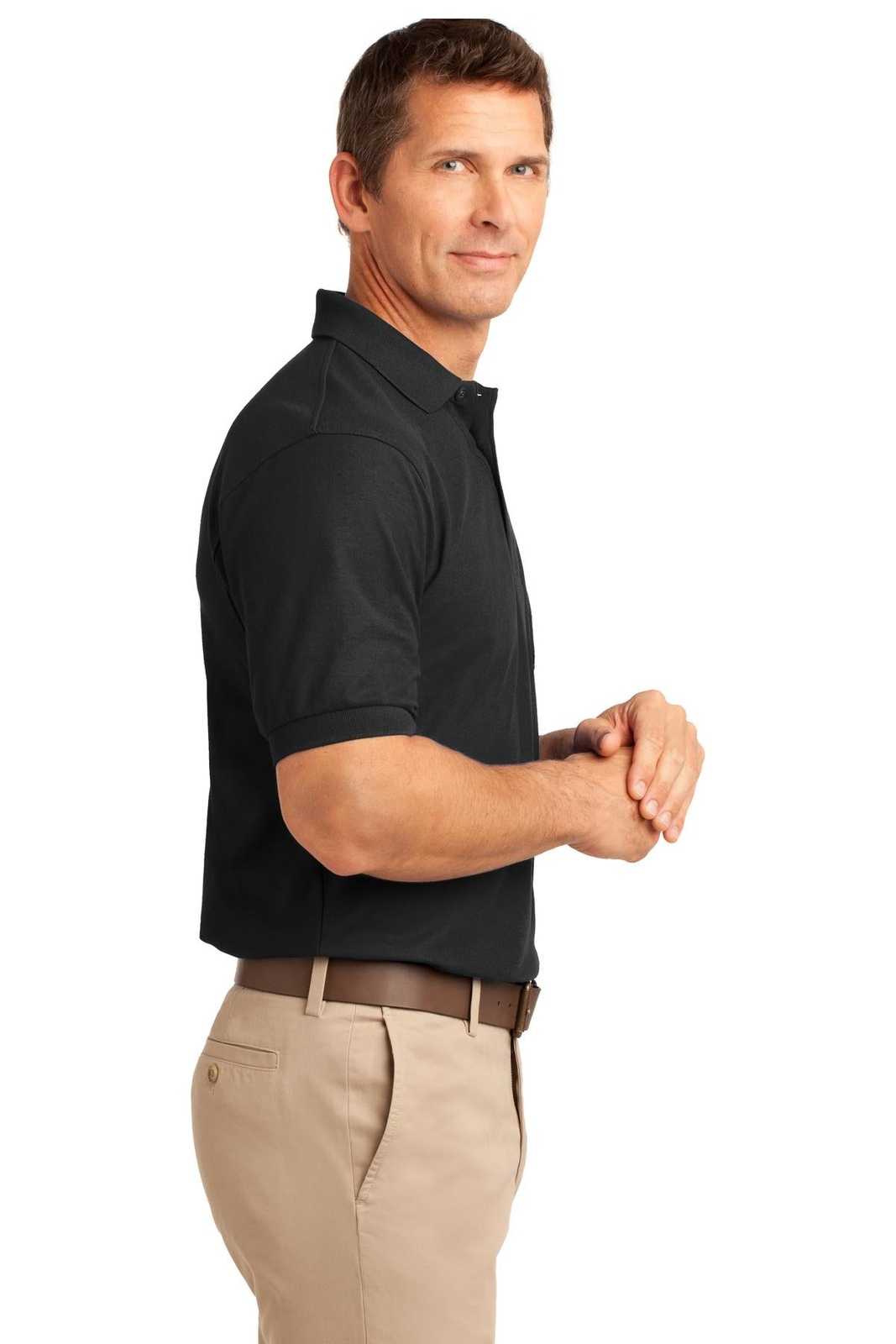 Port Authority K500P Silk Touch Polo with Pocket - Black - HIT a Double - 3