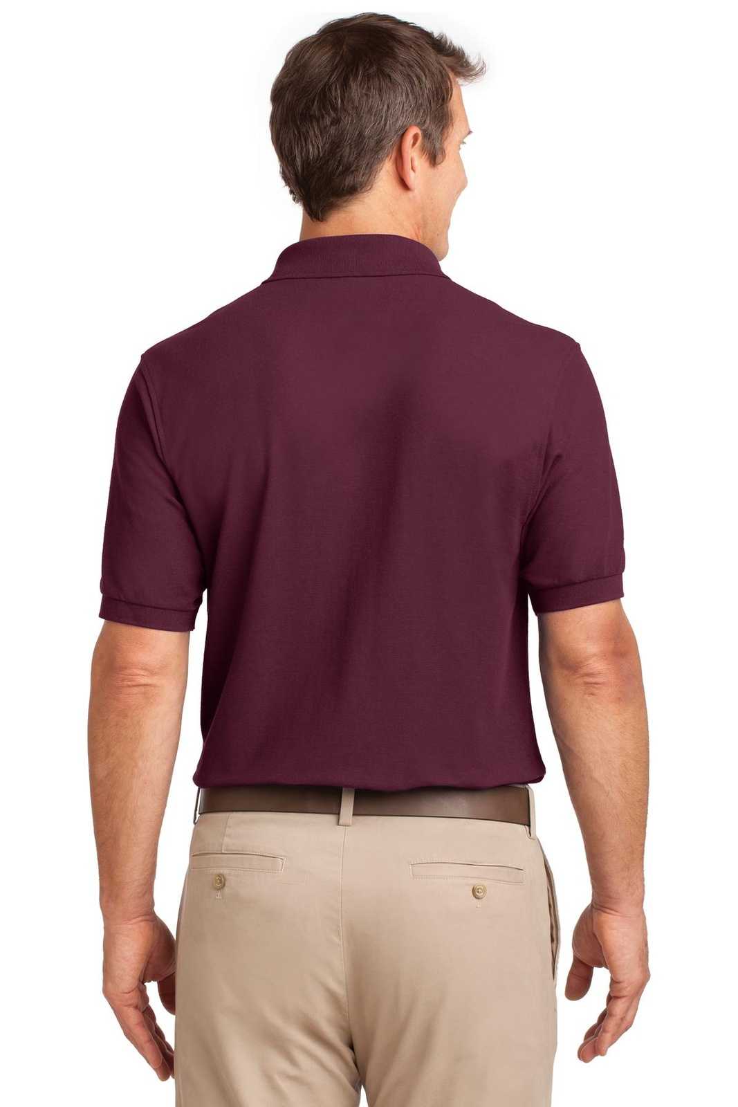 Port Authority K500P Silk Touch Polo with Pocket - Burgundy - HIT a Double - 2