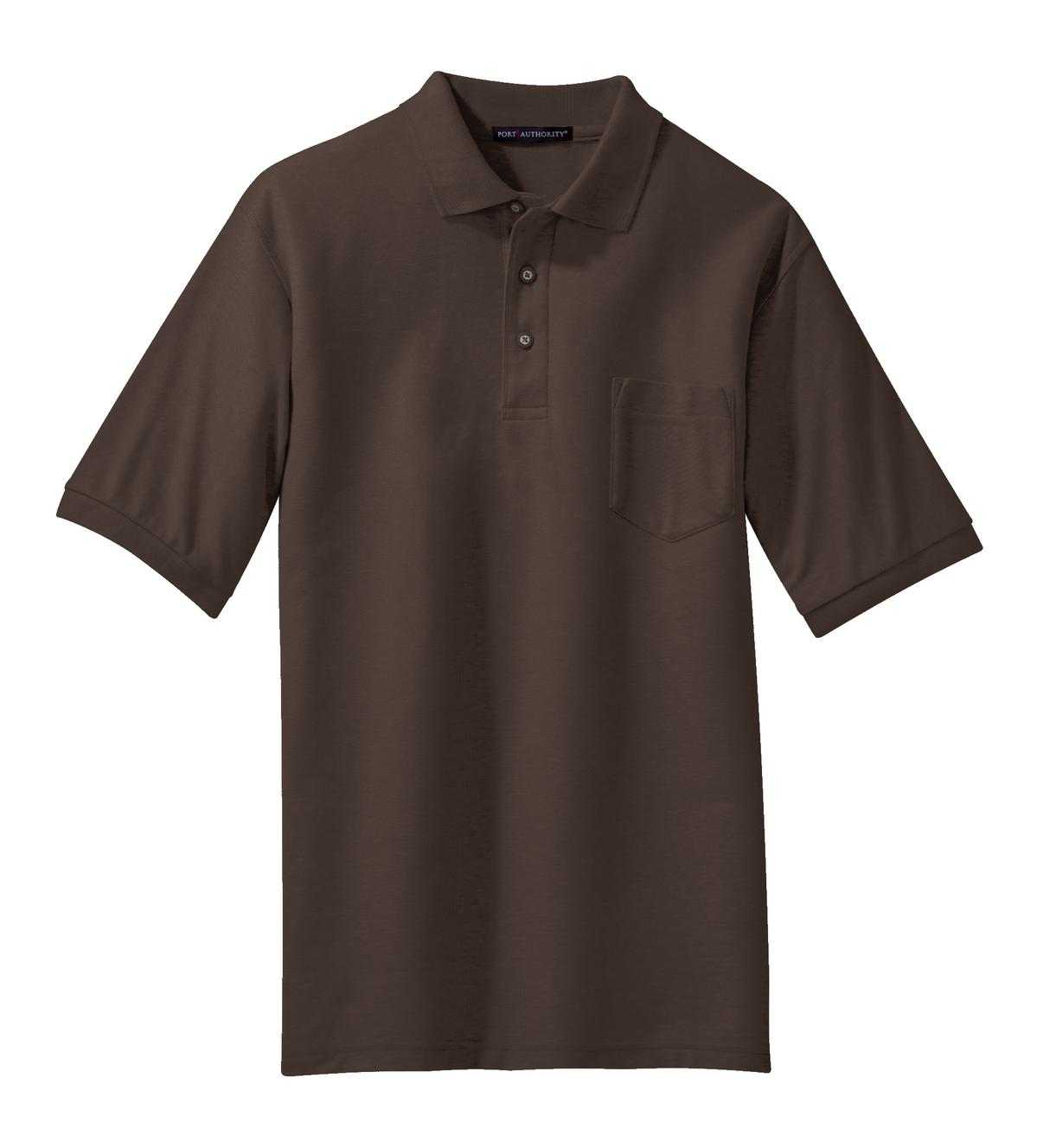 Port Authority K500P Silk Touch Polo with Pocket - Coffee Bean - HIT a Double - 5