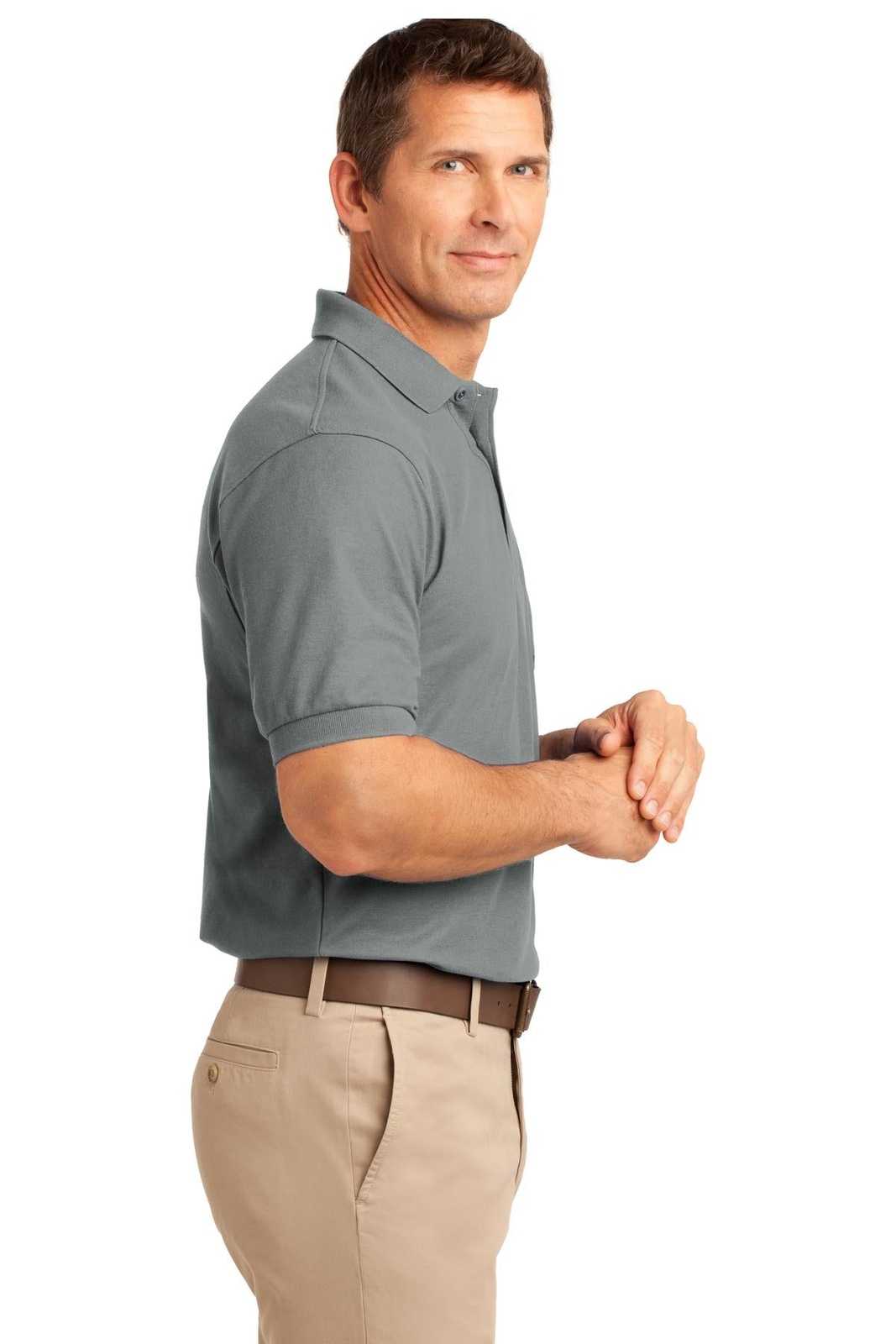 Port Authority K500P Silk Touch Polo with Pocket - Cool Gray - HIT a Double - 3