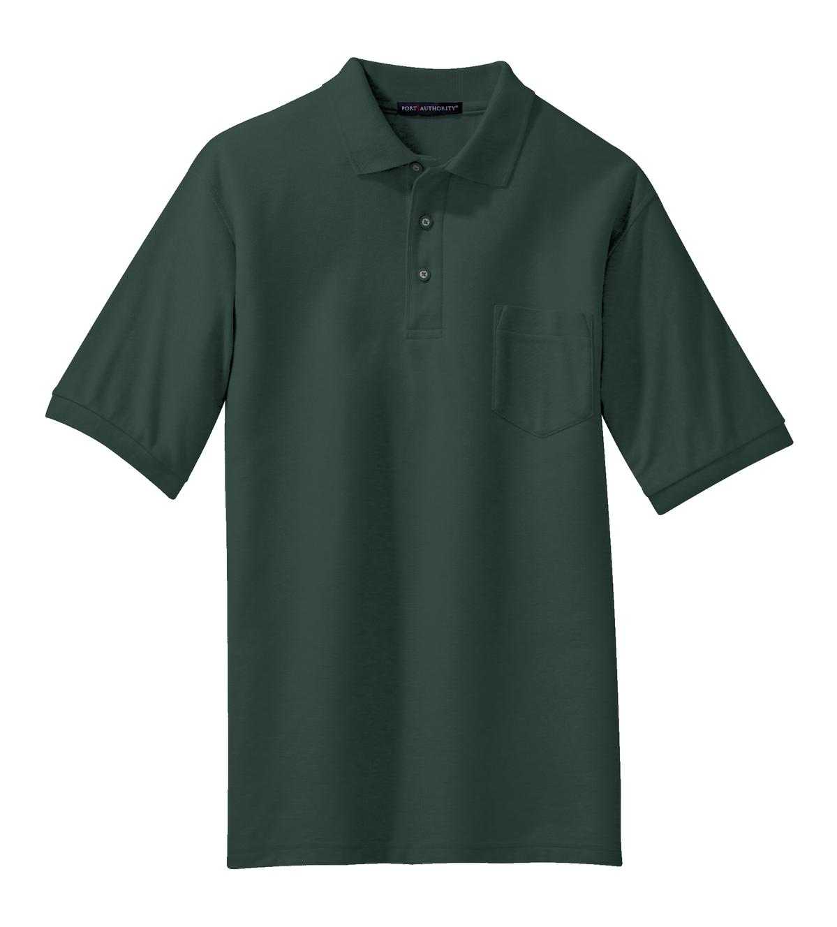 Port Authority K500P Silk Touch Polo with Pocket - Dark Green - HIT a Double - 5