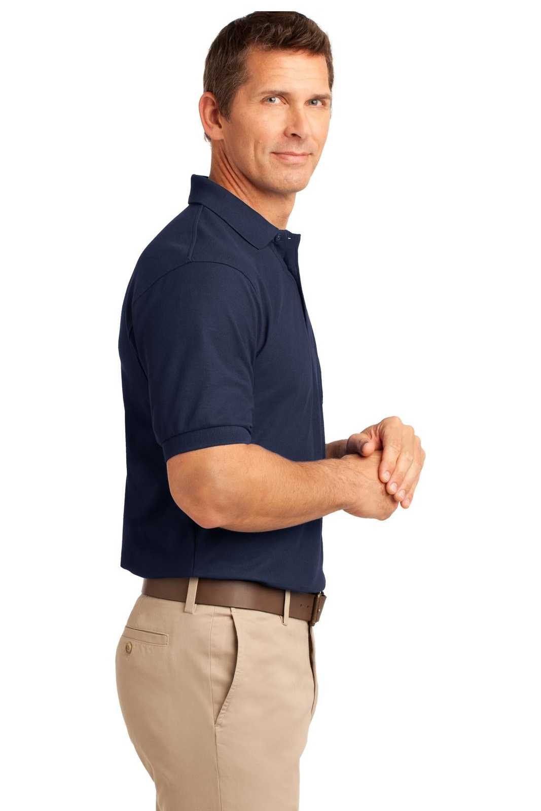 Port Authority K500P Silk Touch Polo with Pocket - Navy - HIT a Double - 3