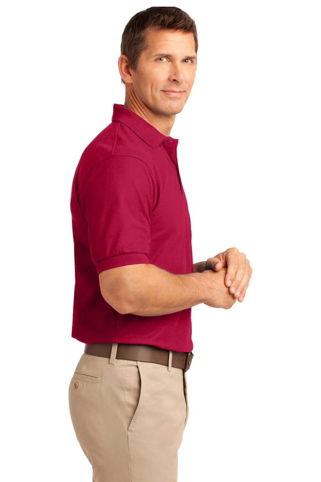 Port Authority K500P Silk Touch Polo with Pocket - Red - HIT a Double - 3