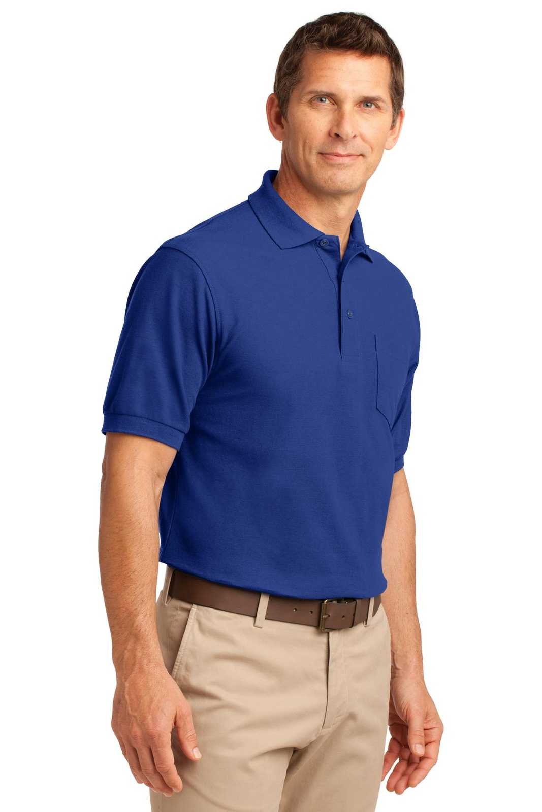 Port Authority K500P Silk Touch Polo with Pocket - Royal - HIT a Double - 4