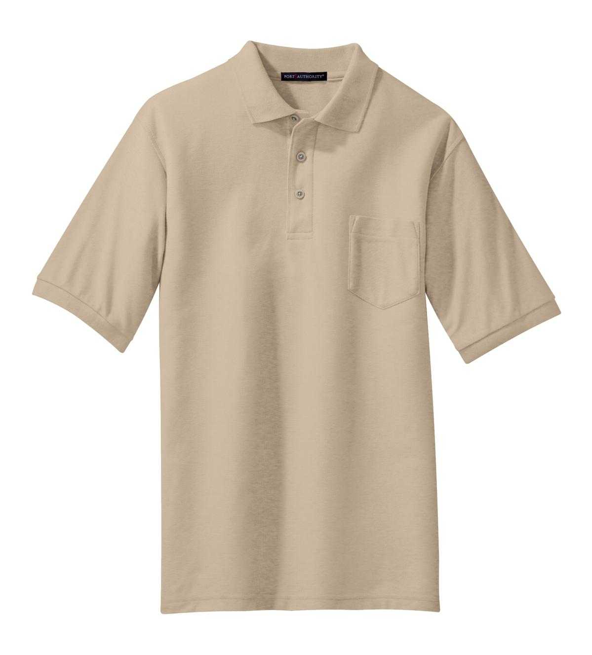 Port Authority K500P Silk Touch Polo with Pocket - Stone - HIT a Double - 5