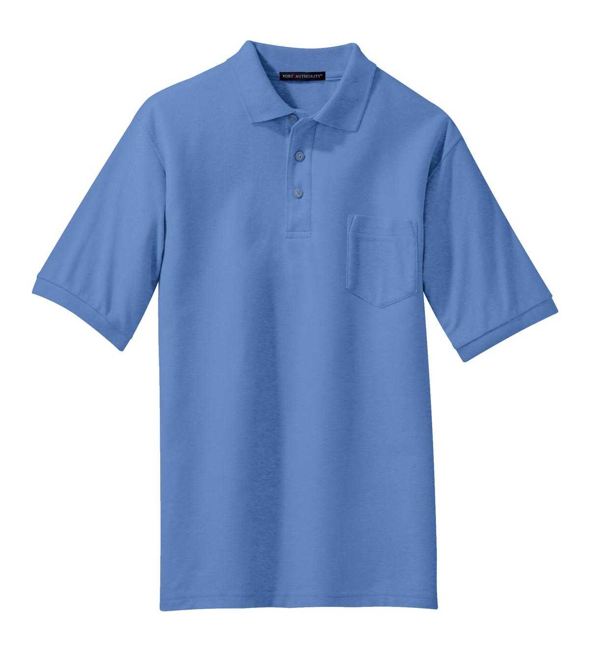 Port Authority K500P Silk Touch Polo with Pocket - Ultramarine Blue - HIT a Double - 5