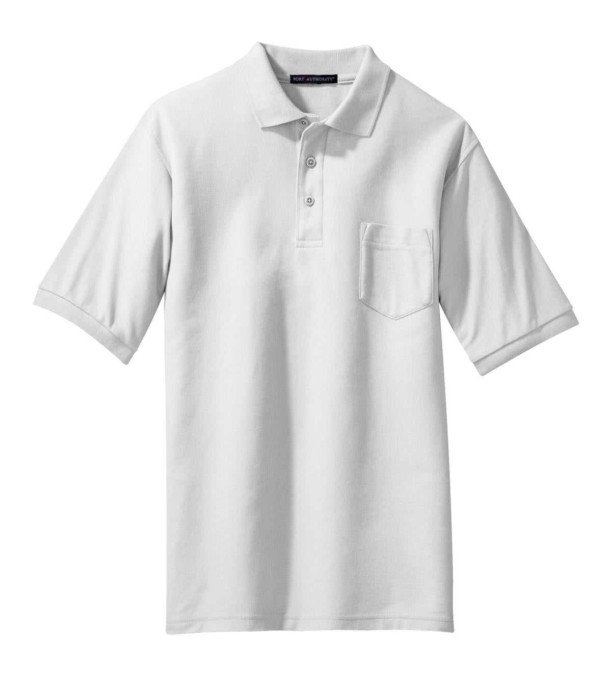 Port Authority K500P Silk Touch Polo with Pocket - White - HIT a Double - 5