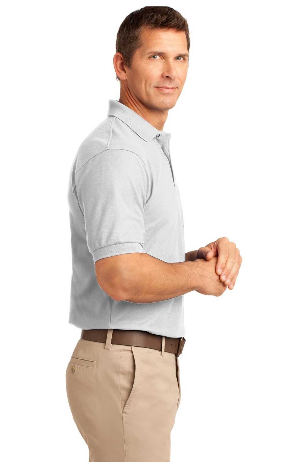 Port Authority K500P Silk Touch Polo with Pocket - White - HIT a Double - 3