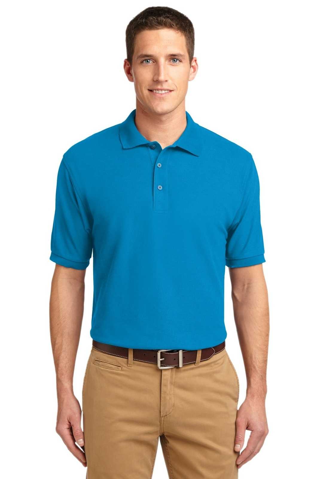 Port Authority K500 Silk Touch Polo - Turquoise - HIT a Double - 1