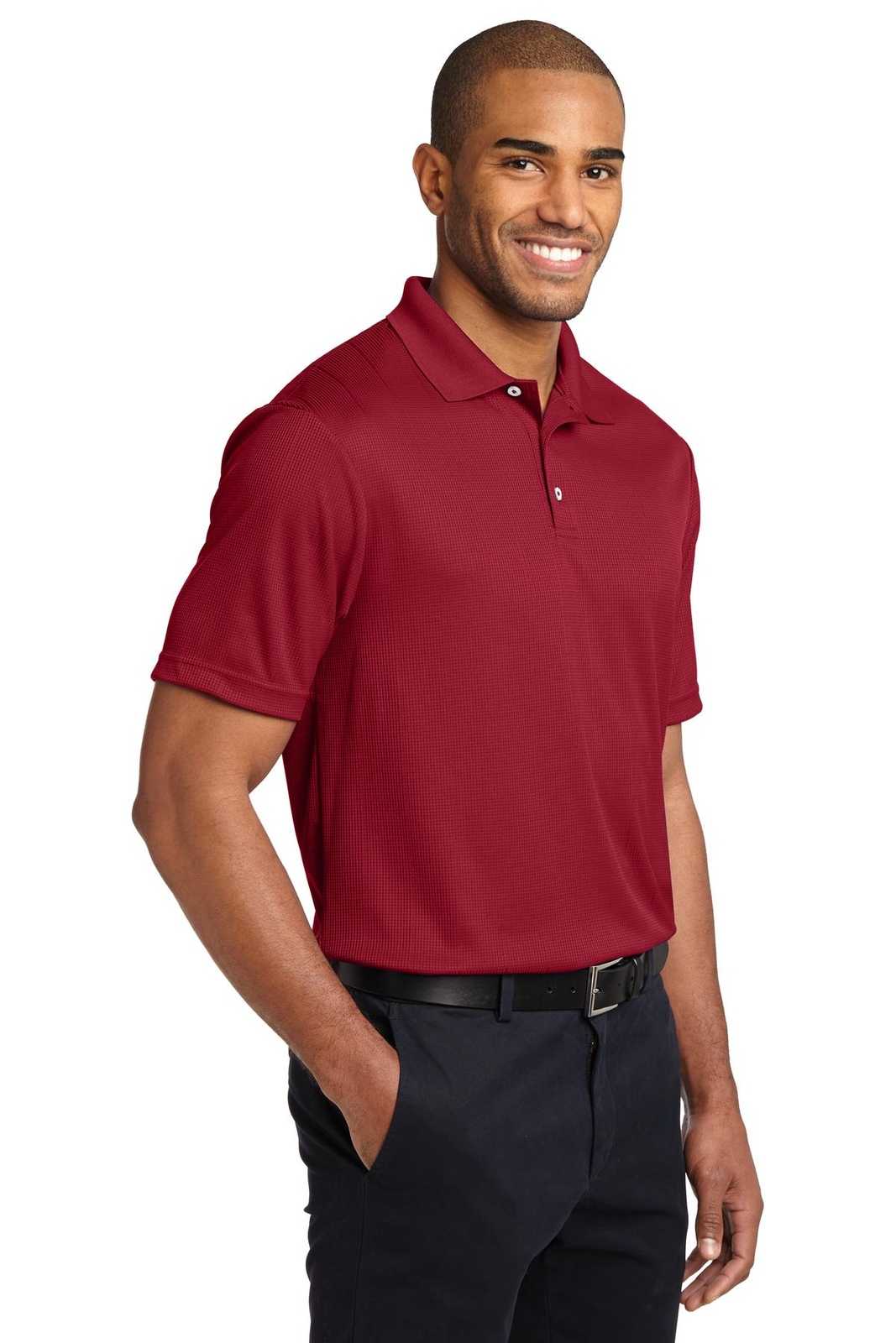 Port Authority K528 Performance Fine Jacquard Polo - Rich Red - HIT a Double - 4
