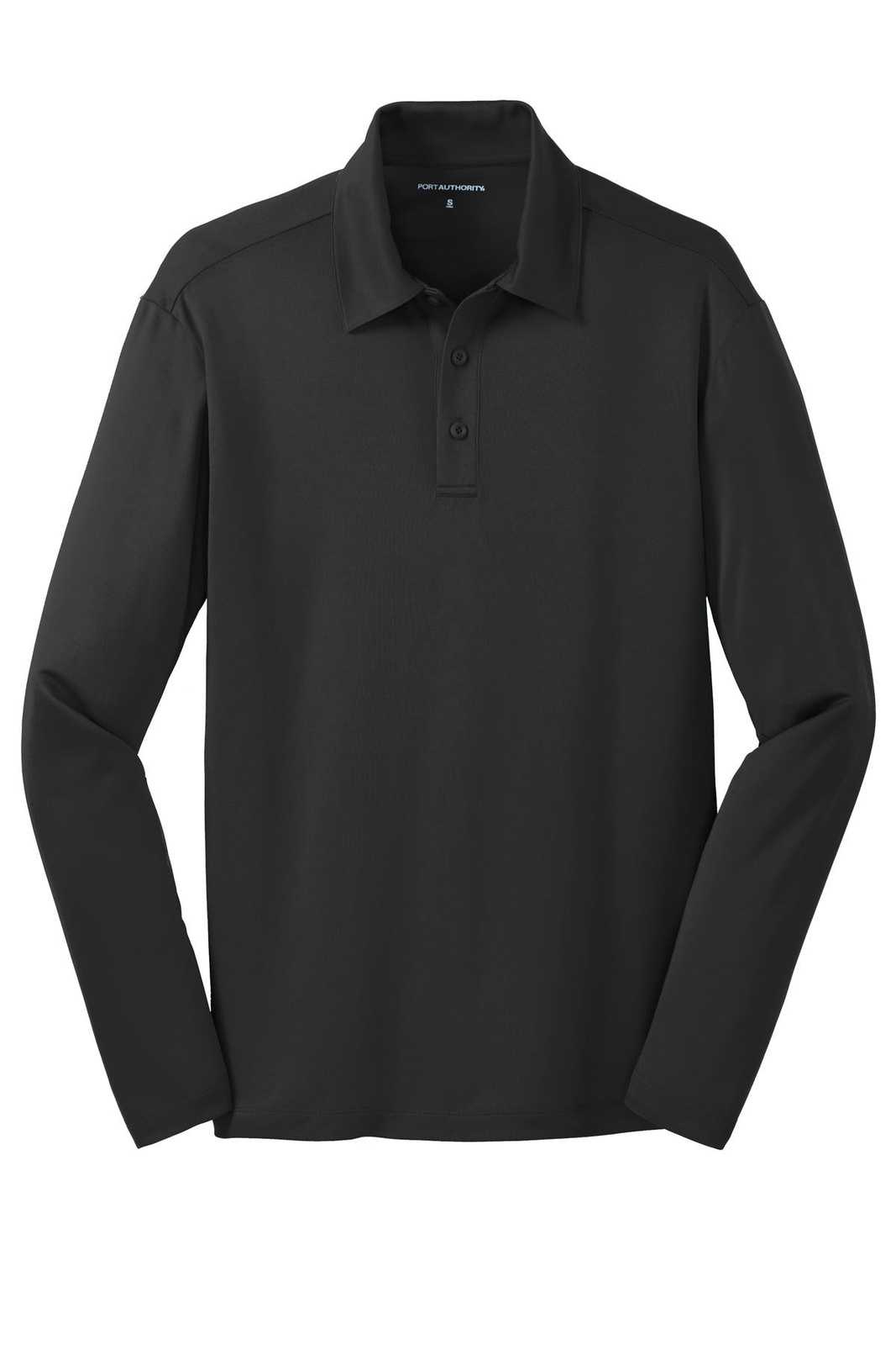 Port Authority K540LS Silk Touch Performance Long Sleeve Polo - Black - HIT a Double - 5