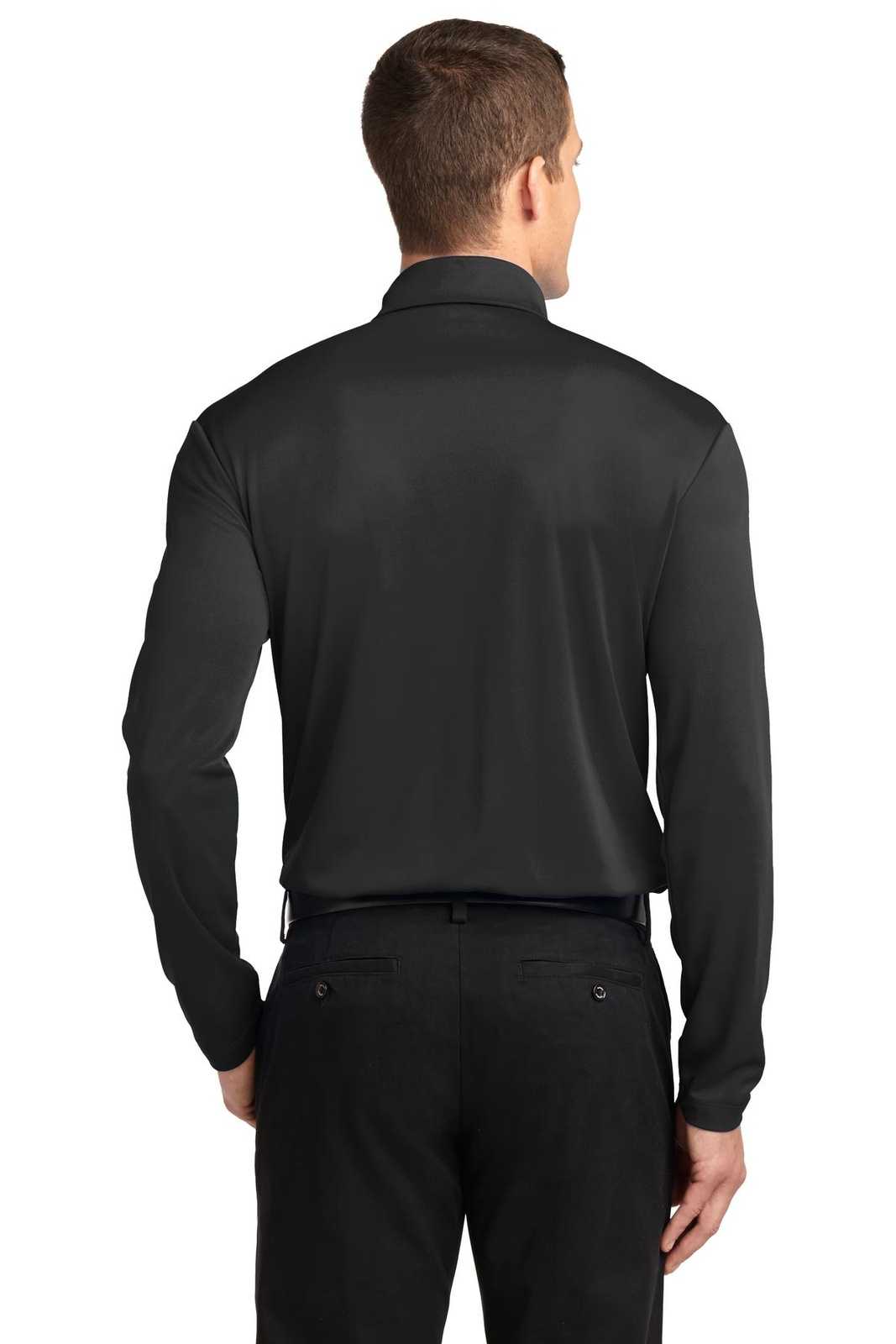 Port Authority K540LS Silk Touch Performance Long Sleeve Polo - Black - HIT a Double - 2
