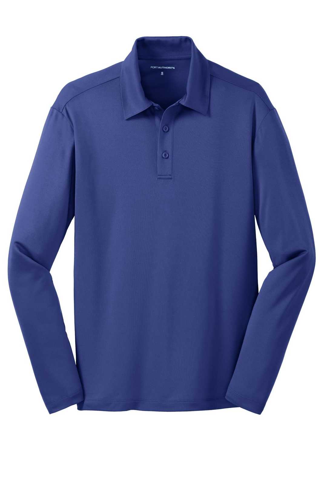 Port Authority K540LS Silk Touch Performance Long Sleeve Polo - Royal - HIT a Double - 5