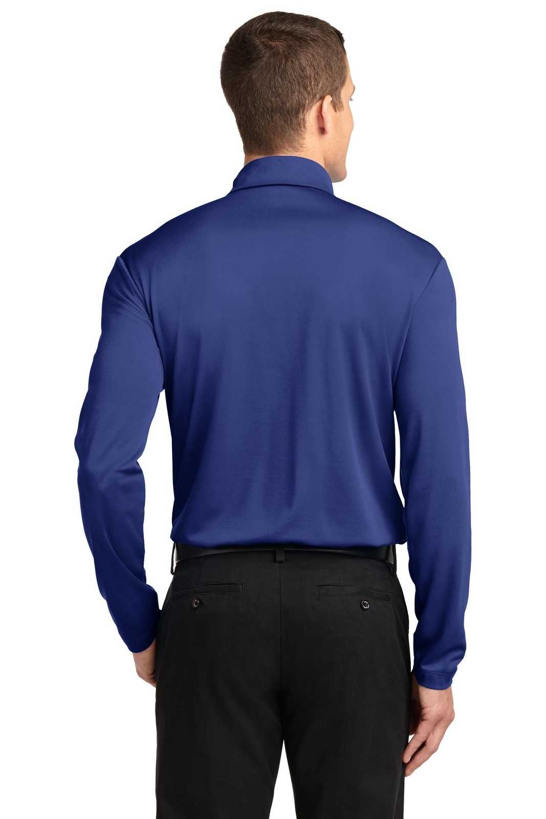 Port Authority K540LS Silk Touch Performance Long Sleeve Polo - Royal - HIT a Double - 2