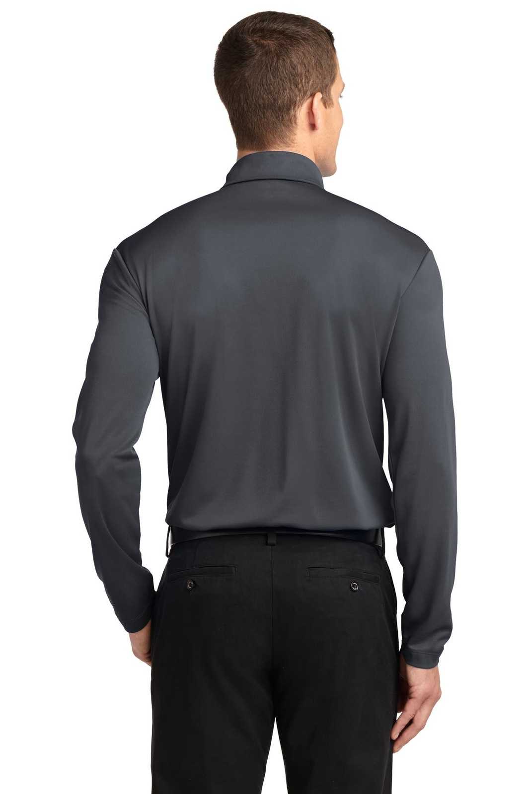 Port Authority K540LS Silk Touch Performance Long Sleeve Polo - Steel Gray - HIT a Double - 1