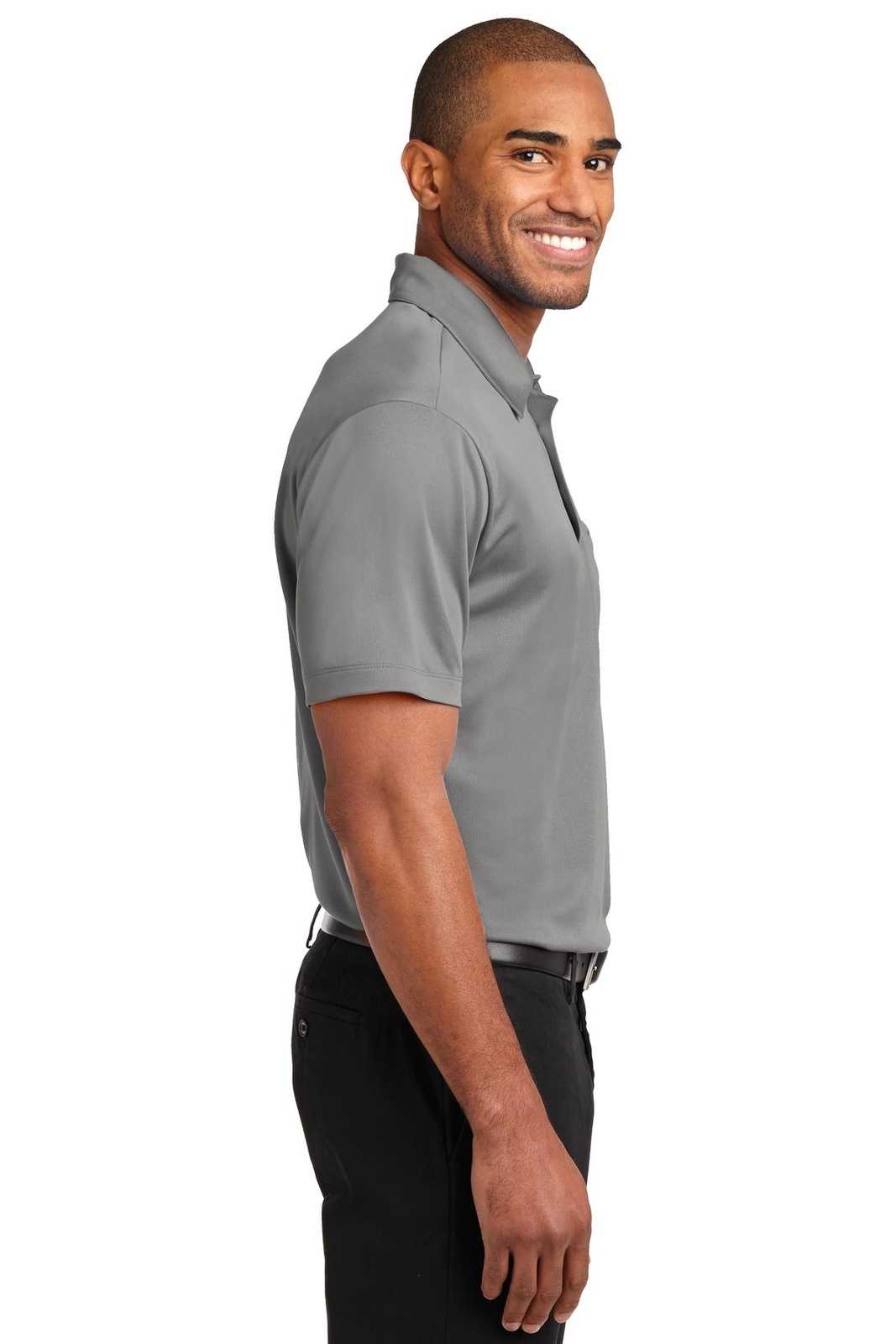 Port Authority K540P Silk Touch Performance Pocket Polo - Gusty Gray - HIT a Double - 3