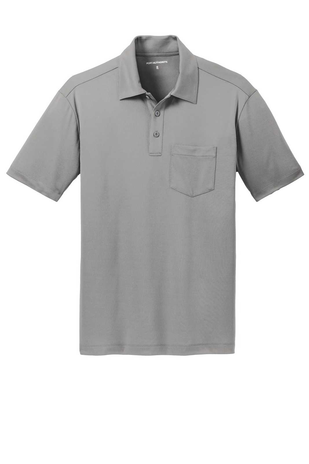 Port Authority K540P Silk Touch Performance Pocket Polo - Gusty Gray - HIT a Double - 5