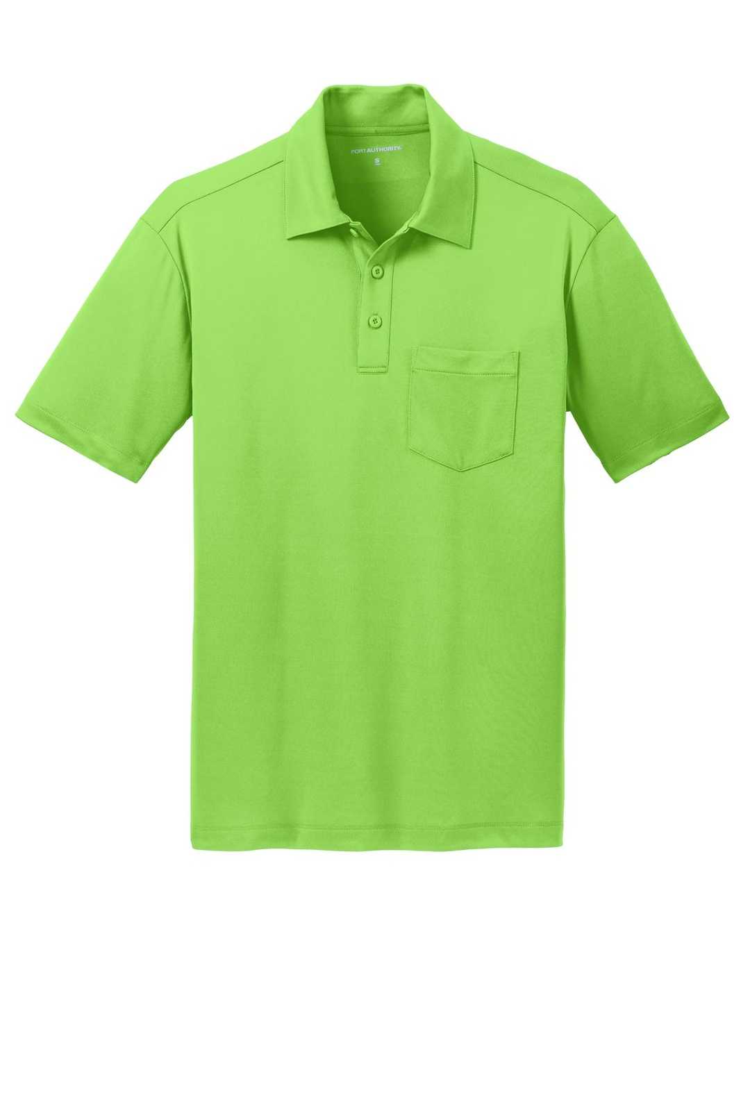 Port Authority K540P Silk Touch Performance Pocket Polo - Lime - HIT a Double - 5