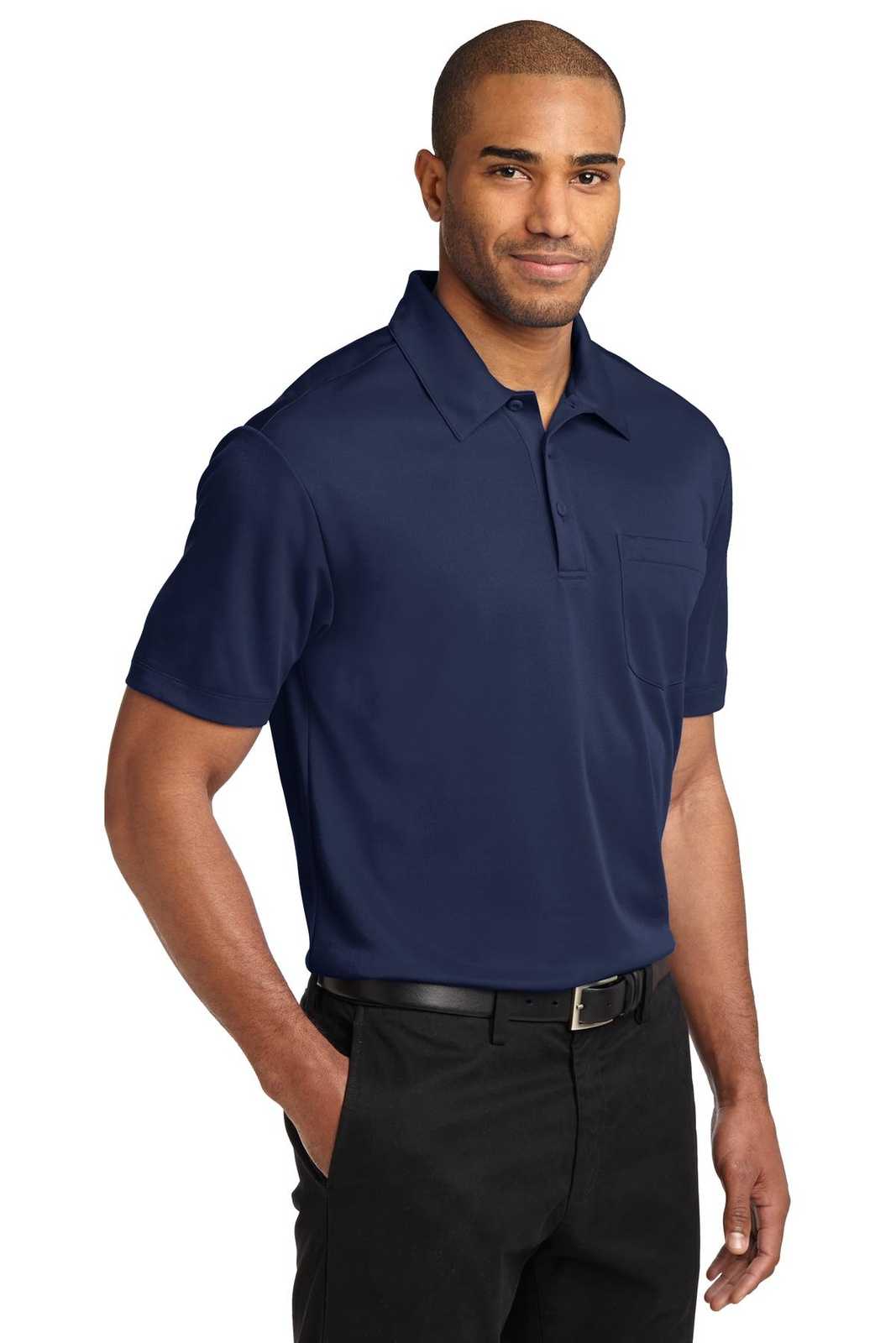 Port Authority K540P Silk Touch Performance Pocket Polo - Navy - HIT a Double - 4