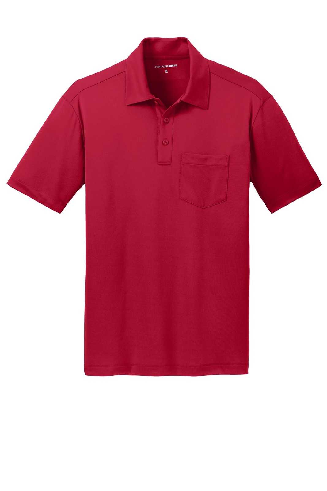 Port Authority K540P Silk Touch Performance Pocket Polo - Red - HIT a Double - 5
