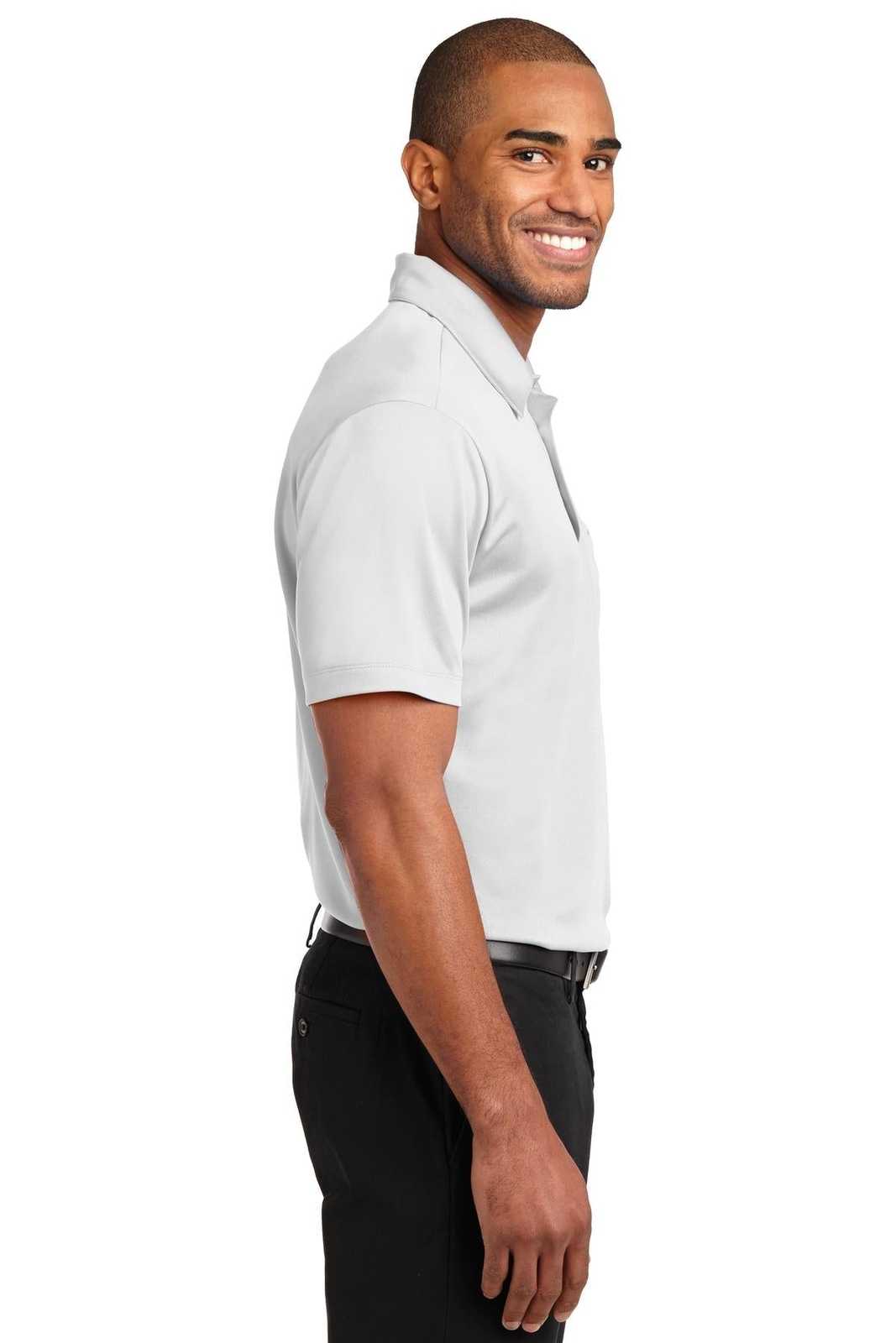 Port Authority K540P Silk Touch Performance Pocket Polo - White - HIT a Double - 3