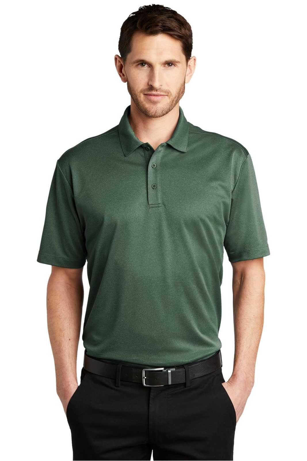 Port Authority K542 Heathered Silk Touch Performance Polo - Green Glen Heather - HIT a Double - 1