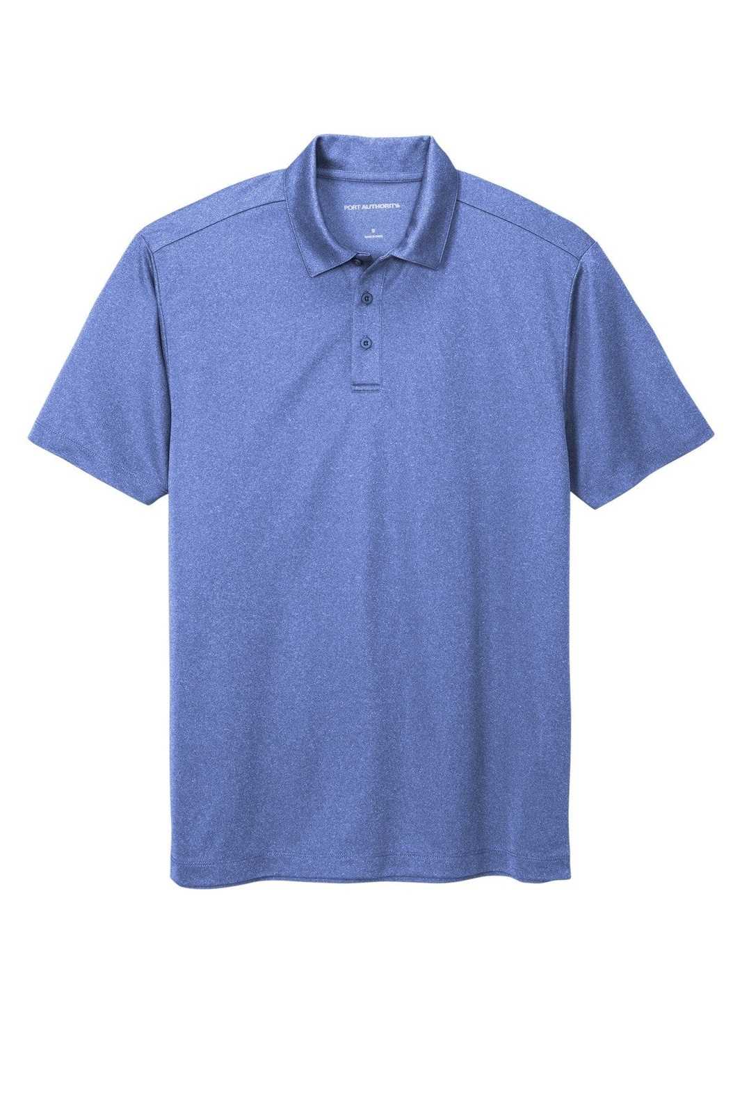 Port Authority K542 Heathered Silk Touch Performance Polo - Moonlight Blue Heather - HIT a Double - 3