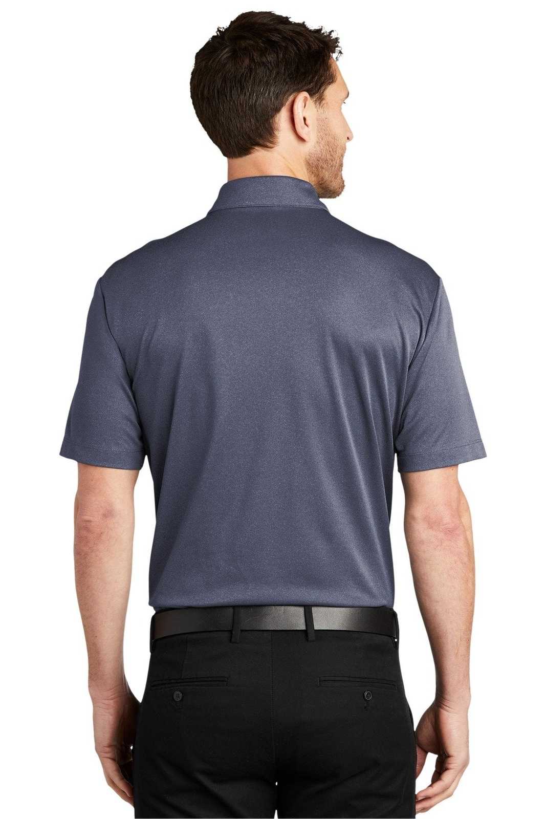 Port Authority K542 Heathered Silk Touch Performance Polo - Navy Heather - HIT a Double - 2