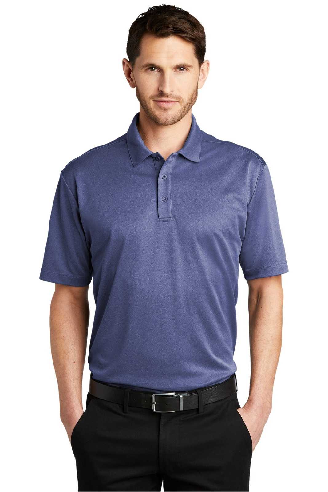 Port Authority K542 Heathered Silk Touch Performance Polo - Royal Heather - HIT a Double - 1