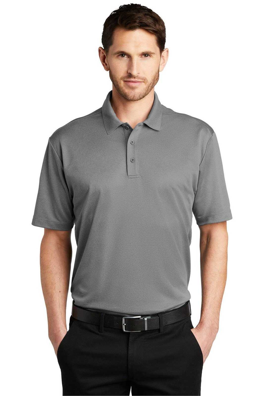 Port Authority K542 Heathered Silk Touch Performance Polo - Shadow Gray Heather - HIT a Double - 1