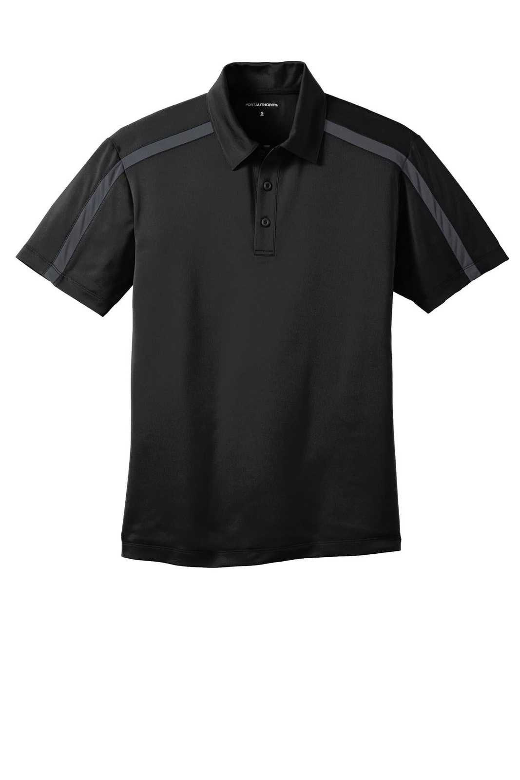 Port Authority K547 Silk Touch Performance Colorblock Stripe Polo - Black Steel Gray - HIT a Double - 5
