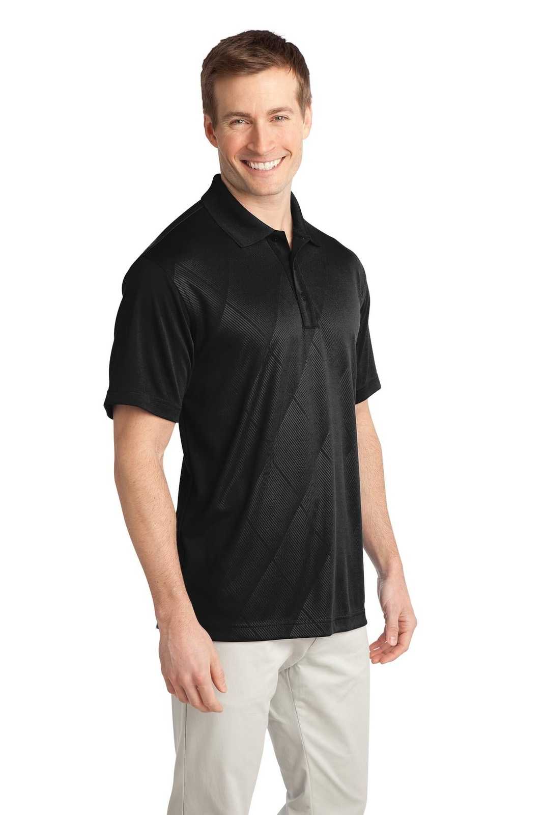 Port Authority K548 Tech Embossed Polo - Black - HIT a Double - 4