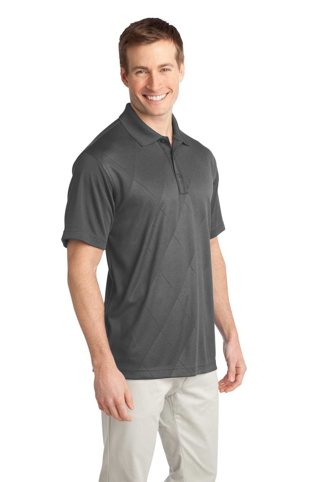 Port Authority K548 Tech Embossed Polo - Graphite - HIT a Double - 4