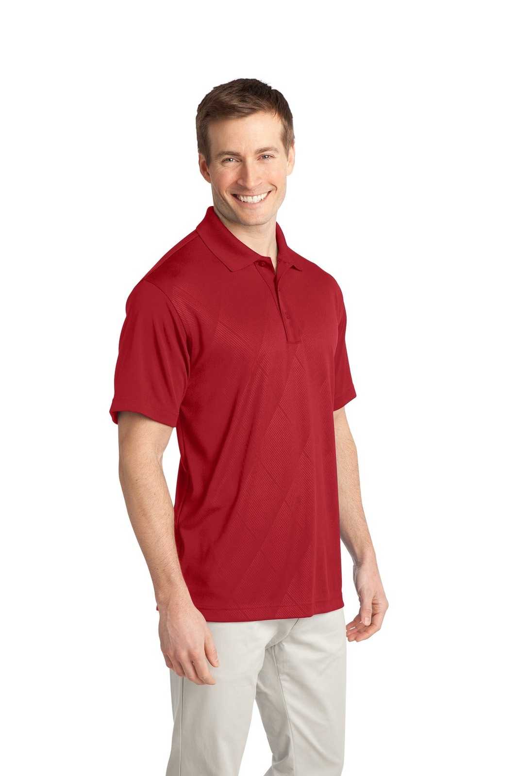 Port Authority K548 Tech Embossed Polo - Regal Red - HIT a Double - 4