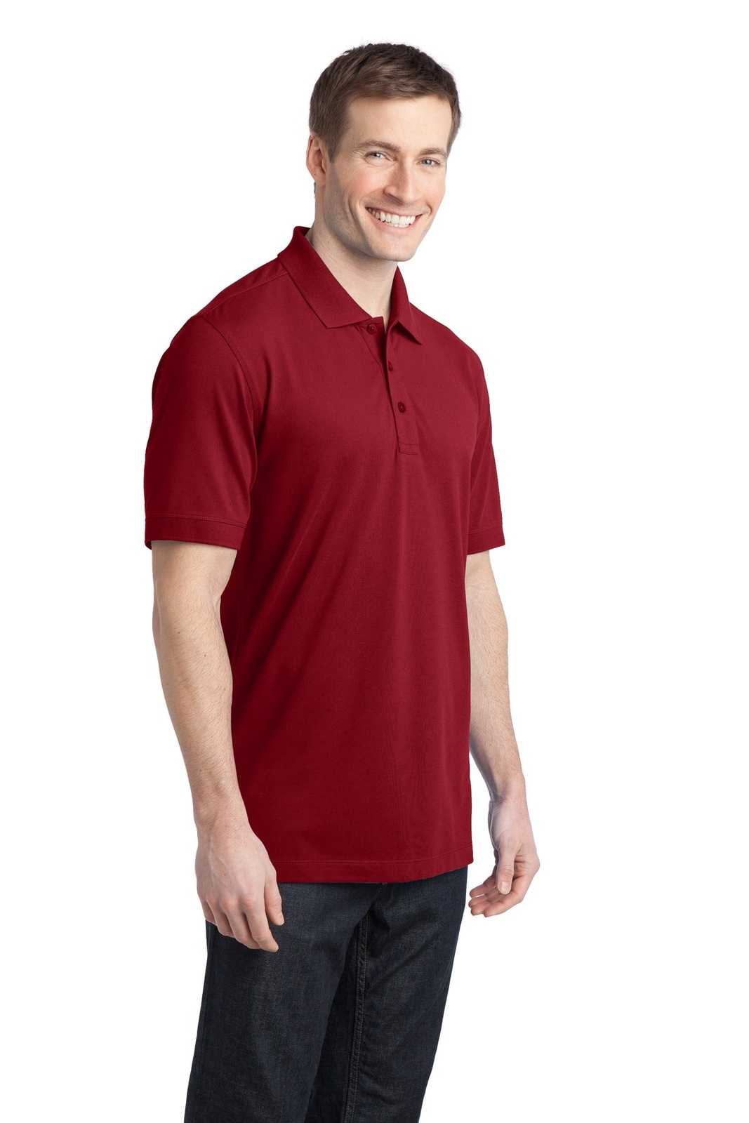 Port Authority K555 Stretch Pique Polo - Chili Red - HIT a Double - 4