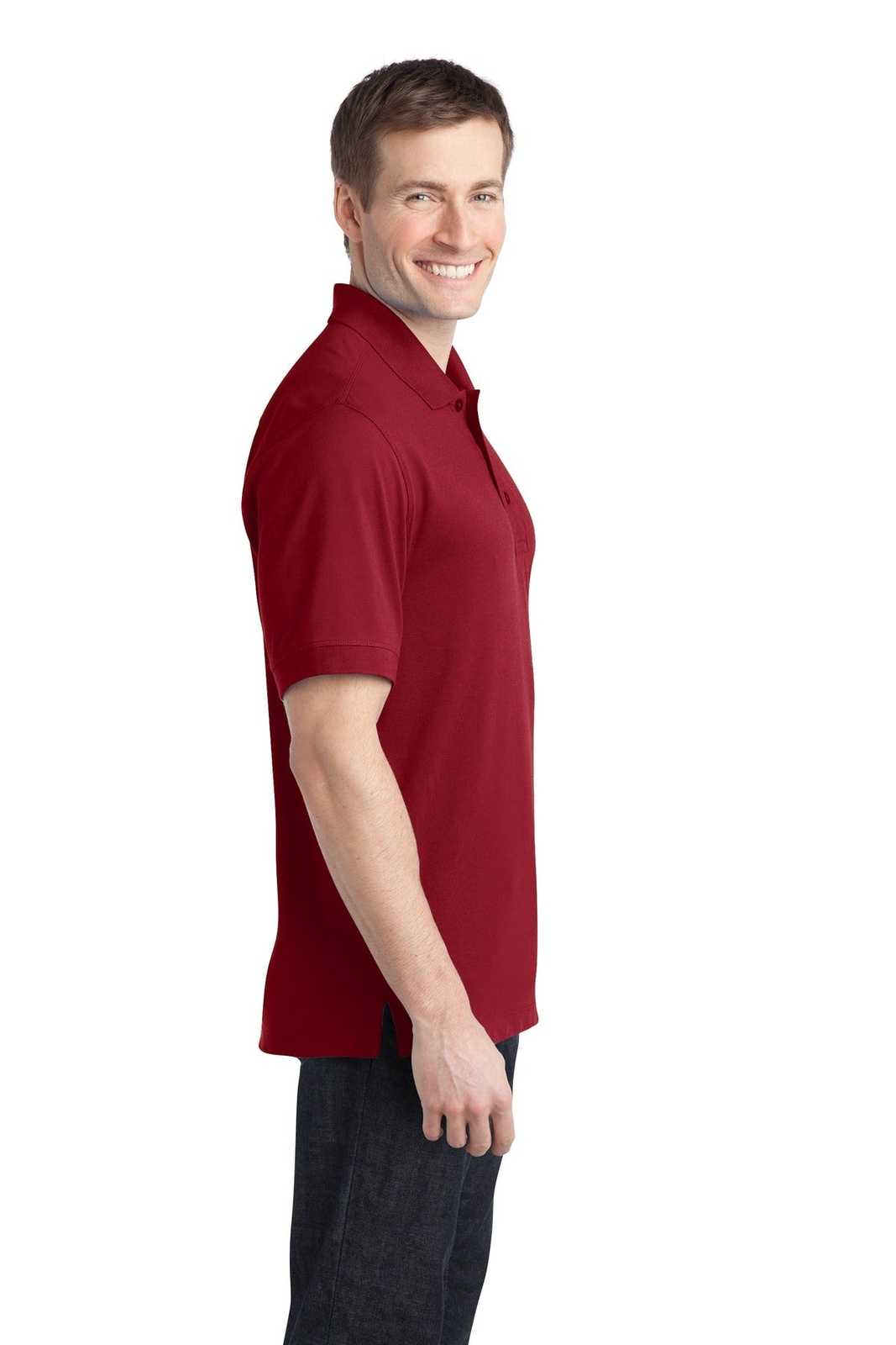 Port Authority K555 Stretch Pique Polo - Chili Red - HIT a Double - 3