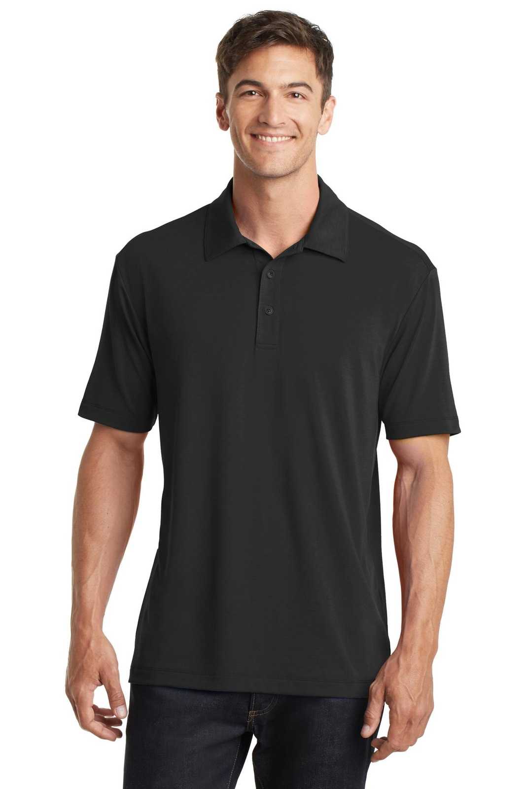 Port Authority K568 Cotton Touch Performance Polo - Black - HIT a Double - 1