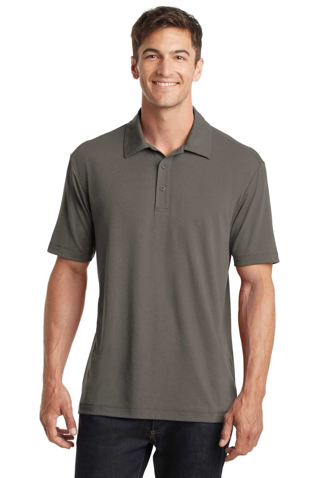 Port Authority K568 Cotton Touch Performance Polo - Gray Smoke - HIT a Double - 1