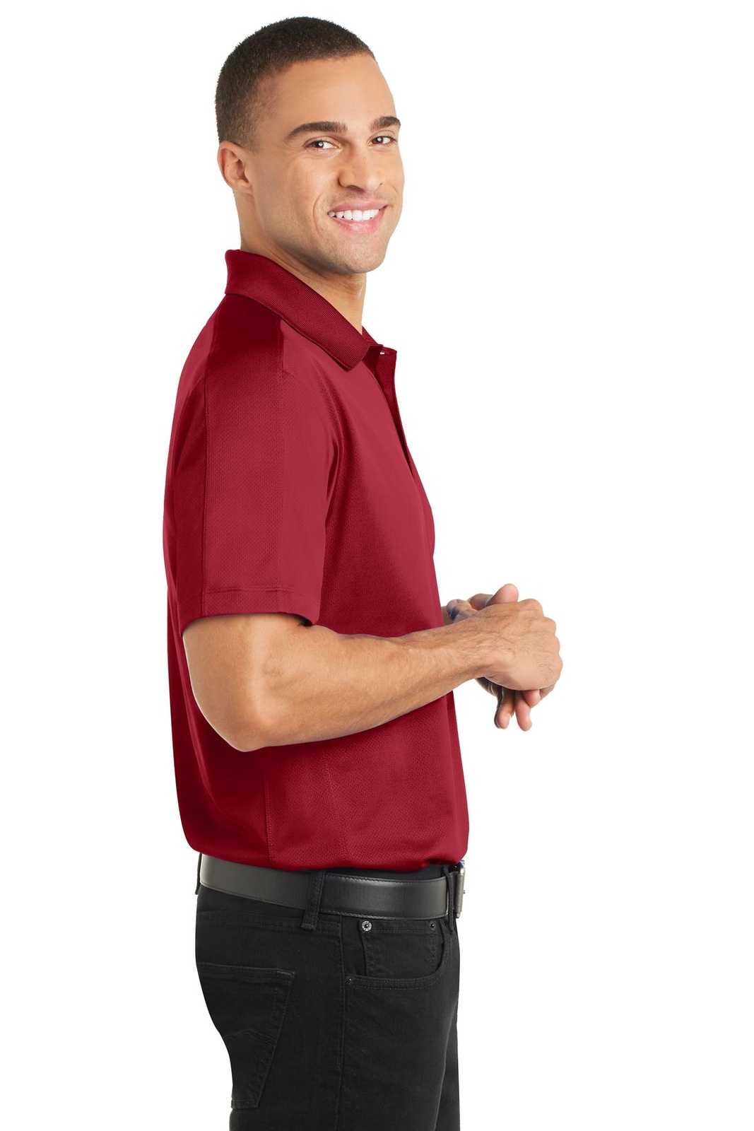Port Authority K569 Diamond Jacquard Polo - Rich Red - HIT a Double - 3