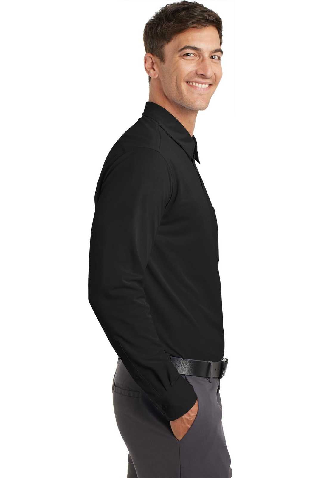 Port Authority K570 Dimension Knit Dress Shirt - Black - HIT a Double - 3