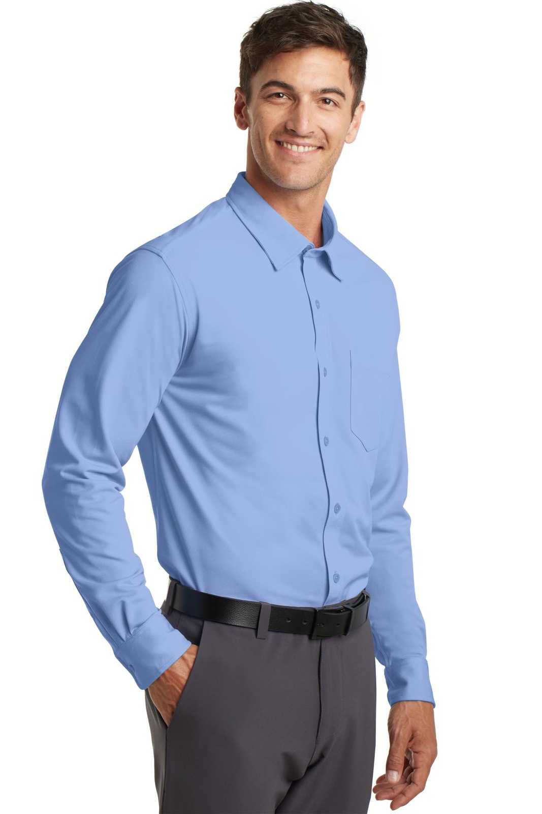 Port Authority K570 Dimension Knit Dress Shirt - Dress Shirt Blue - HIT a Double - 4
