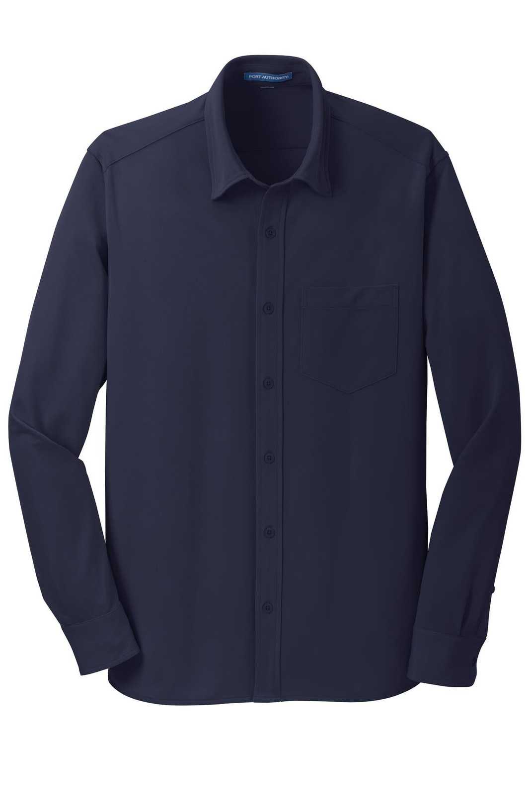 Port Authority K570 Dimension Knit Dress Shirt - Dark Navy - HIT a Double - 5