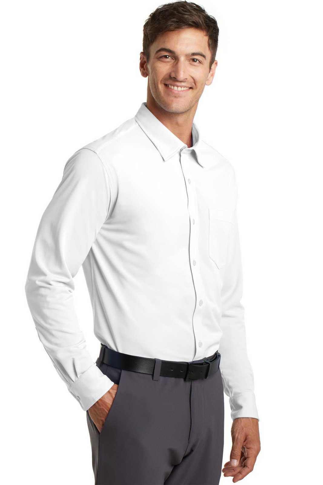 Port Authority K570 Dimension Knit Dress Shirt - White - HIT a Double - 4